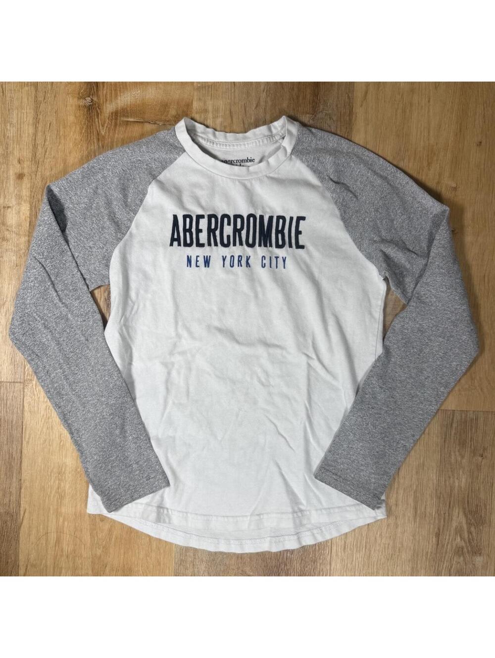 Y2K Abercrombie & Fitch New York Grey Baseball Long Sleeve Tee – Women’s XS/S